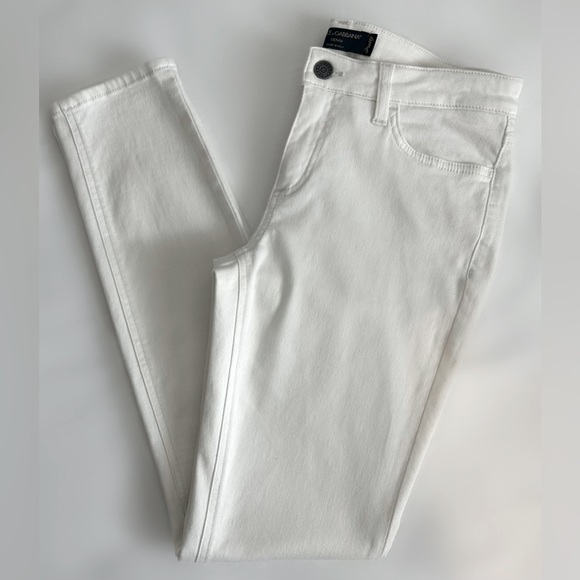 Dolce & Gabbana White/Gold Pineapple-Pocket Skinny Jeans, Size US 8 / IT 42 - Picture 2 of 14